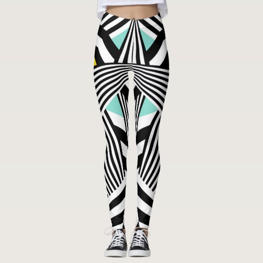 Dazzle Sazzle Leggings Black/White Colour Touch (Devant)