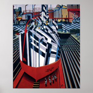 Dazzle-schepen in Drydock in de Abstracte kunst va Poster