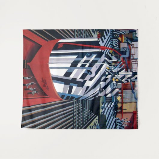 Dazzle-schepen in Drydock in de Abstracte kunst va Wandkleed (Voorkant (horizontaal))