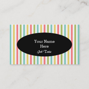Dazzle Stripe Classic carte de visite ovale noir