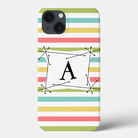 Dazzle Stripe Classic "Monogram" iPad Mini coque (Verso)