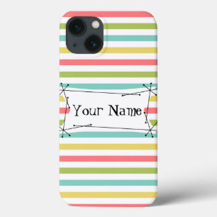 Dazzle Stripe Classic Name iPad Mini verticaal iPhone 13 Hoesje
