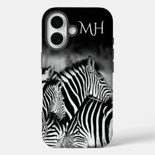 Dazzle van Zebra Monogram iPhone 16 Hoesje