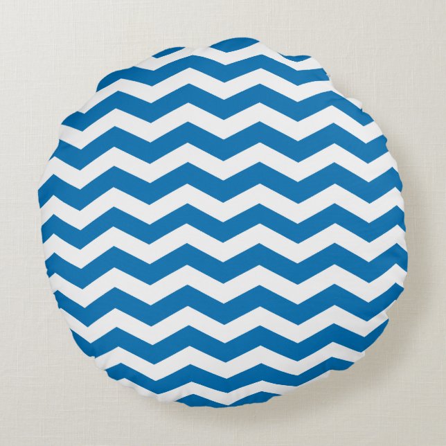 Dazzling Blue Chevron Pattern Kussens (Achterkant)