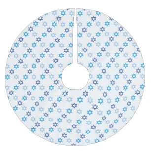 Dazzling Blue en White Jewish Star van David Kerstboom Rok