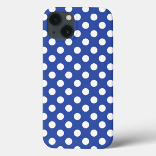 Dazzling Blue Trend Color 2014 Cute Big Polka Dots iPhone 13 Hoesje