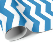 Dazzling Blue & White Chevron Pattern Cadeaupapier (Rol Hoek)