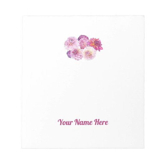 Dazzling Dahlia Personalized Notepad Notitieblok (Voorkant)