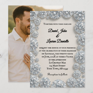 Dazzling Diamond foto bruiloft uitnodiging