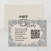 Dazzling Diamond QR Code Mariage Carte RSVP (Devant / Derrière)
