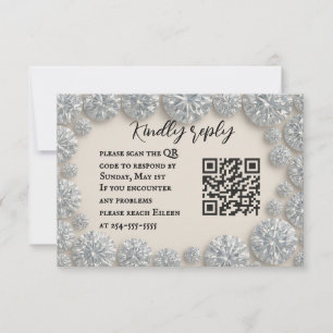 Dazzling Diamond QR Code Mariage Carte RSVP