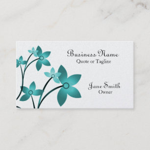 Dazzling Elegance Floral Visitekaartje, Turquoise Visitekaartje