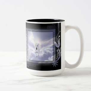Dazzling Flying Unicorn Label Series Tweekleurige Koffiemok