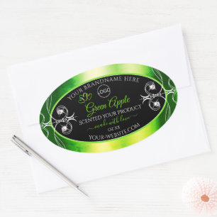 Dazzling Green Black Product Labels Jewels Logo