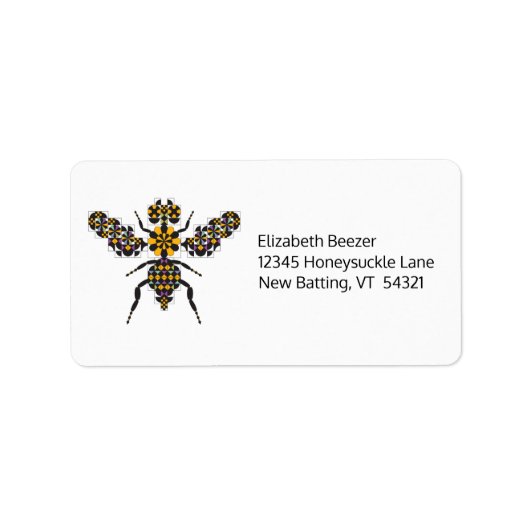 Dazzling Honey Bee Quilt Pattern Adresetiketten Etiket (Voorkant)