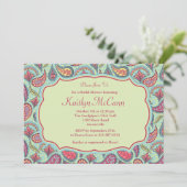 Dazzling Paisley Invitation Kaart (Staand voorkant)