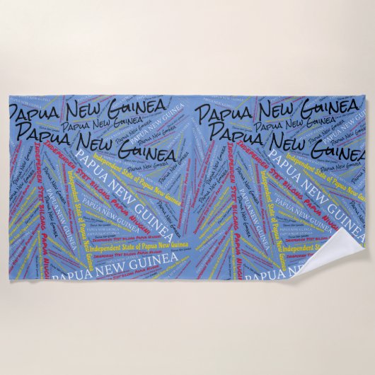 Dazzling Papoea-Nieuw-Guinea vlag patriottisch Strandlaken (Voorkant)