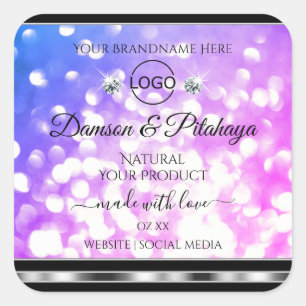 Dazzling Parties scintillant bleu rose Étiquettes