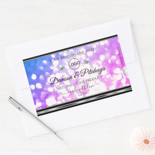 Dazzling Parties scintillant bleu rose Étiquettes (Enveloppe)