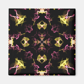 Dazzling Pink en Yellow Mandala Magneet