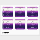 Dazzling Purple Produit Bijoux Étiquette Monogramm (Feuille)