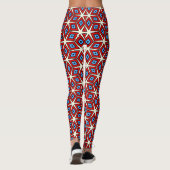 Dazzling red and blue geometric   leggings (Achterkant)