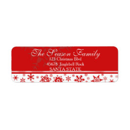 Dazzling Snowflake Holiday Adres label