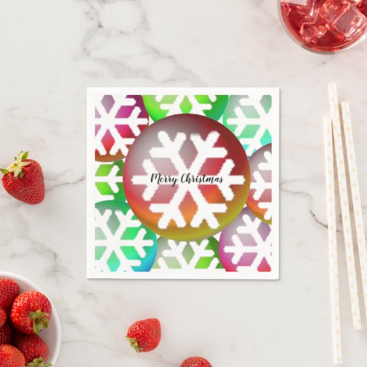 Dazzling Snowflake Pattern-kerstpapier Napkins Servet (Insitu)