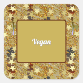 Dazzling Sparkling Special Party Food Vegan Vierkante Sticker