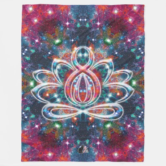 Dazzling Zen Lotus Fleece Deken (Voorkant)