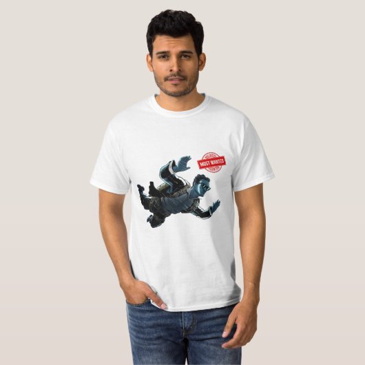 DB Cooper springt uit vliegtuig T-Shirt (Voorkant volledig)