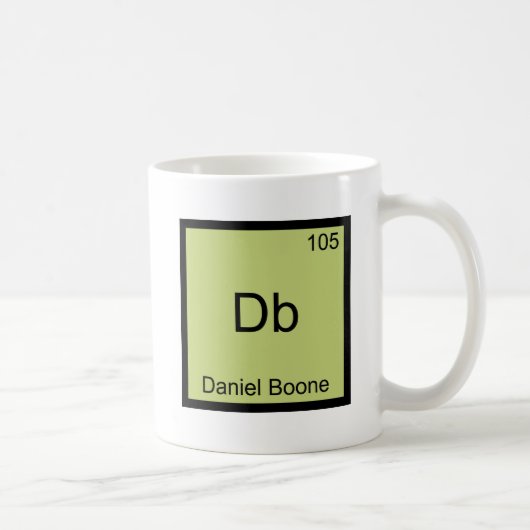 Db - Daniel Boone Funny Chemistry Element Symbol Koffiemok (Rechts)
