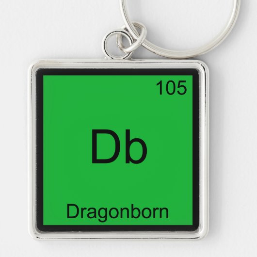 Db - Dragonborn Funny Chemistry Element Symbol T-s Sleutelhanger (Voorkant)