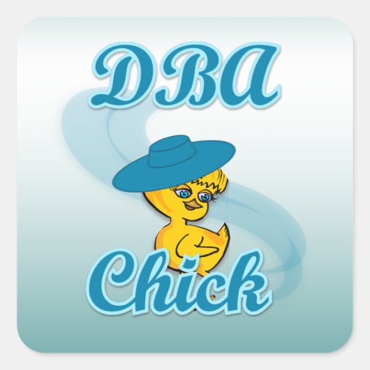 DBA Chick #3 Vierkante Sticker (Voorkant)