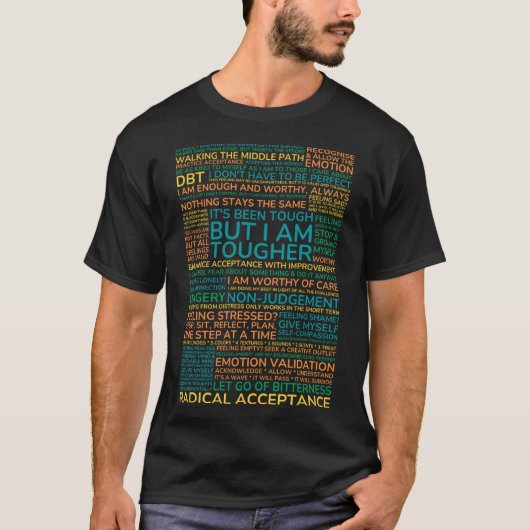 DBT Wise Mind Radicale Acceptatie Het lopen T-shirt (Voorkant)