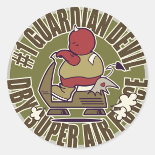 DBY SUPER AIR FORCE  Lucky Devil Ronde Sticker