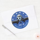DC-8-cockpitpersoneel Ronde Sticker (Envelop)