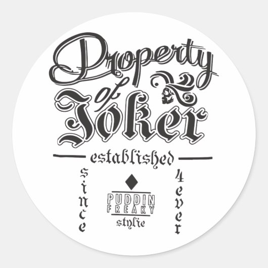 DC Comics Suicide Squad Eigendom van Joker Juniors Ronde Sticker (Voorkant)