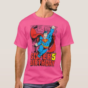 DC Comics Superman Super 5e verjaardagsstrip grapp T-shirt