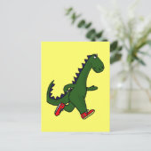 DC- Funny Jogging Dinosaur carte postale (Debout devant)