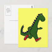 DC- Funny Jogging Dinosaur carte postale (Devant / Derrière)