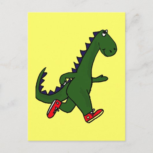 DC- Funny Jogging Dinosaur carte postale (Devant)