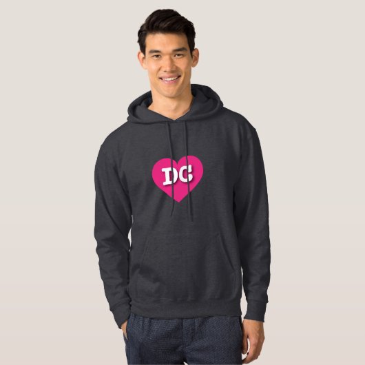 DC Hot Pink Heart - Ik hou van DC Hoodie (Voorkant volledig)
