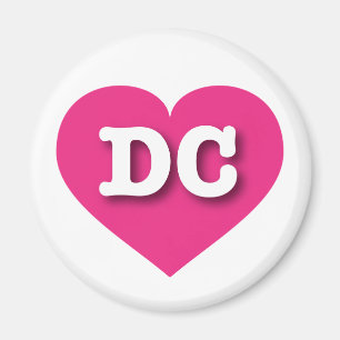 DC Hot Pink Heart - Ik hou van DC Magneet