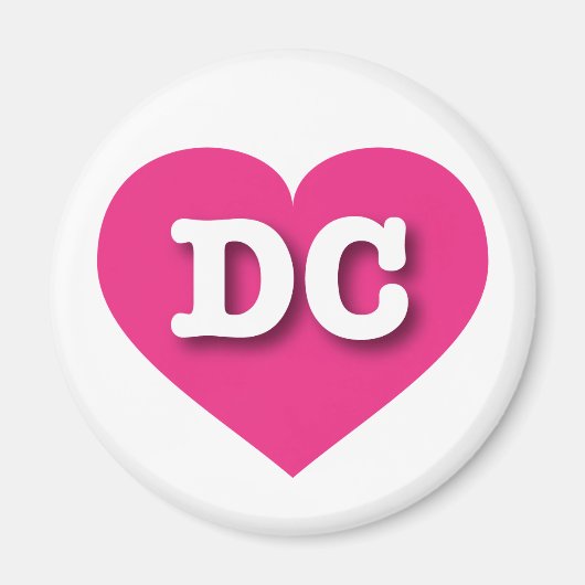 DC Hot Pink Heart - Ik hou van DC Magneet (Voorkant)