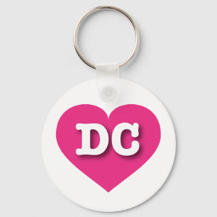 DC Hot Pink Heart - Ik hou van DC Sleutelhanger