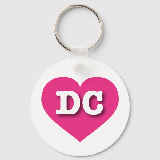 DC Hot Pink Heart - Ik hou van DC Sleutelhanger (Voorkant)