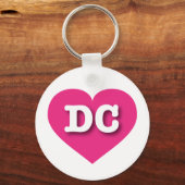 DC Hot Pink Heart - Ik hou van DC Sleutelhanger (Voorkant)