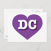 DC Paars hart - Ik hou van DC Briefkaart (Voorkant / Achterkant)