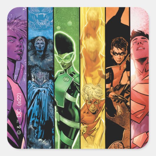 DC Pride Comic Hoesje 2022 Vierkante Sticker (Voorkant)